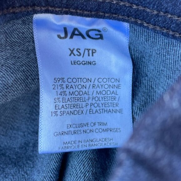 Jag Jeans pull up stretch dark wash leggings straight leg cotton slim mid rise - Picture 3 of 8